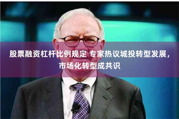 股票融资杠杆比例规定 专家热议城投转型发展，市场化转型成共识