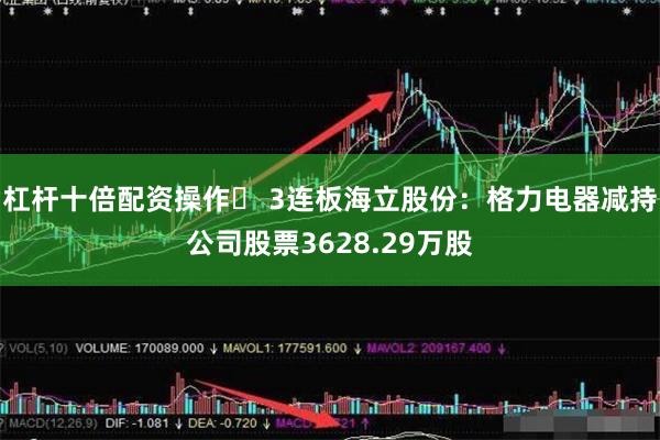 杠杆十倍配资操作	 3连板海立股份：格力电器减持公司股票3628.29万股